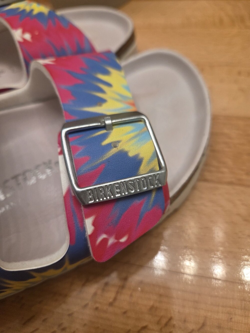 Birkenstock Arizona Slide Sandals "Tie Dye Multi" Birko-Flor Women's Size EU 37 - Picture 6 of 8